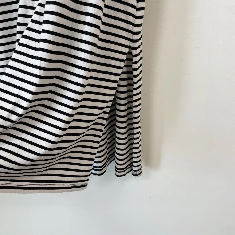 Johnny Was Osaka Dress Floral Embroidery Stripe Black & White Small NWOT Midi - Picture 7 of 11
